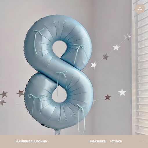 Baby Blue Number 40" Balloon